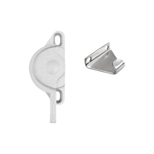 Sliding aperture Lock, Aluminum Alloy Half-Moon Latch, Security Lock for Sliding panels and Doors, Adjustable No-Drill Installation, Household Security