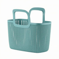 Rectangular Woven Basket Ventilated Plastic Hand Basket Hollow Design