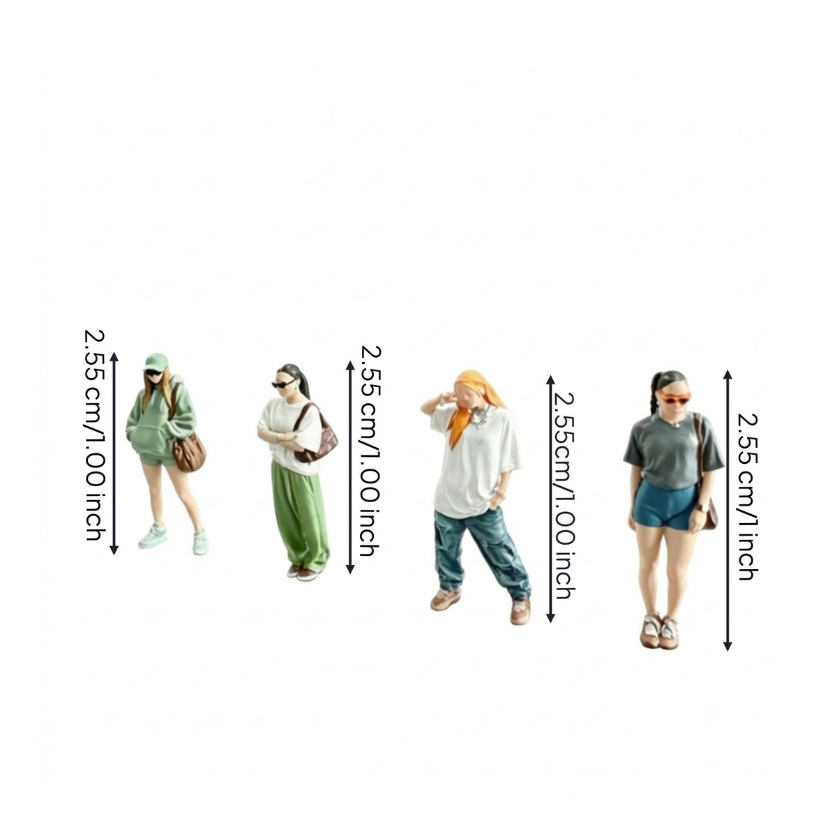 4 Pieces Painted Miniature Figure Detailed Scale Model Figure Vibrant Toy Compact for Collectors