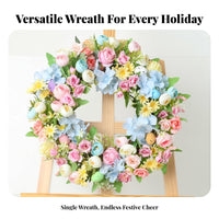 Artificial Flower Wreath Lifelike Flowers Flower Hydrangea Wreath Farmhouse Easter Decor Giftable Holiday Decoration Handmade