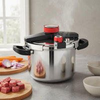 Burst-Resistant-Proof Design Stainless Steel Pressure Cooker Energy Saving Stovetop Pressure Cooker Enhanced Safety Features Locking Lid Stockpot Long-Lasting Construction for Home Cooks, Families, Meal Prep