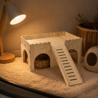 Wooden Guinea Pig House Solid Wood Small Pet Hut Easy to Assemble