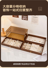 Vintage High-End Wooden Jewelry Box with Photo Frame for Rings, Necklaces, Earrings, and Bracelets