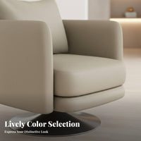 Round Rotating Armchair Modern Design Rotating Barrel Chair Curved Backrest Oversized for Business Owners, Readers, Showroom