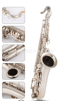 Bb Tenor Saxophone, Brass, Nickel Plated Finish, for Beginners