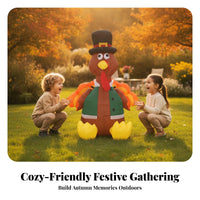 Oversized Inflatable Turkey with Top Hat | Festive Holiday Display, for Thanksgiving