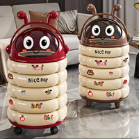 Trash Can Easy to Move Wheeled Waste Bin Gift Idea for Bedroom, Kids