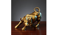 Bull Figurine Carved Bull Statue Modern for Executives, Bookshelf