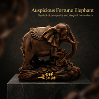 Resin Elephant Figurine, Wealth God Blessing Statue, New Chinese Style Animal Sc #variant:8+ units (per unit price)