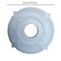 Round PU Light Plate Overhead Ceiling Medallion French Decorative Overhead Medallion Easy to Install