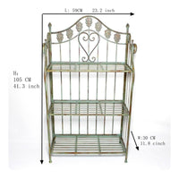 Wrought Iron Flower Stand Vintage Three-Tier Flower Stand Sturdy Home Decor