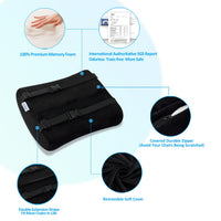 Ergonomic Memory Foam Seat Cushion waist Support Pillow Set Breathable Back Support Pillow for Drivers, Travel