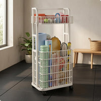 Rolling Storage Carrier Flip-Style Mobile Storage Carrier Caster Wheels for Gym