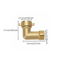Brass Hose Elbow Swivel 90 Degree Hose Elbow Kink Resistant for Outdoor, Yard