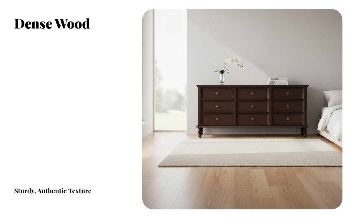 Modern Design 6-Drawer Wide storage cabinet Multi-Functional 6-Drawer storage cabinet Sturdy Construction Chest of Drawers Gold highlights for Homeowners, Apartment Dwellers, Families, Bedroom, Living Room, Hallway, Entryway