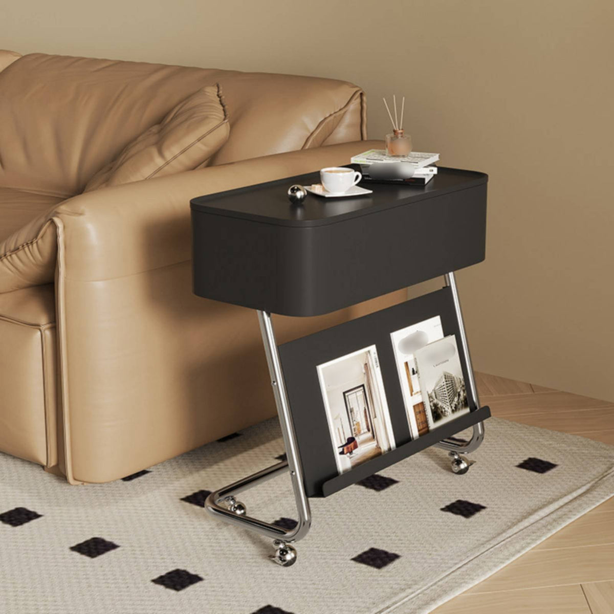 Multi-Tier Rolling Cart Modern look Multi-Tier Rolling Trolley Space-Saving
