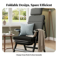 Ergonomic Reclining Chair with Footrest High-Back Foldable Lounger with Footrest