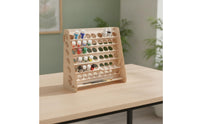 Wooden Paint Storage Organizer Compact Paint Bottle Holder Sturdy for Art Studio