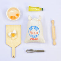 Dollhouse娃娃屋微缩厨房食玩场景 面粉袋擀面杖组合模型拍摄道具