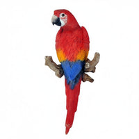 Resin Parrot Ornament Vibrant Colors Realistic Parrot Statue Weather Resistant