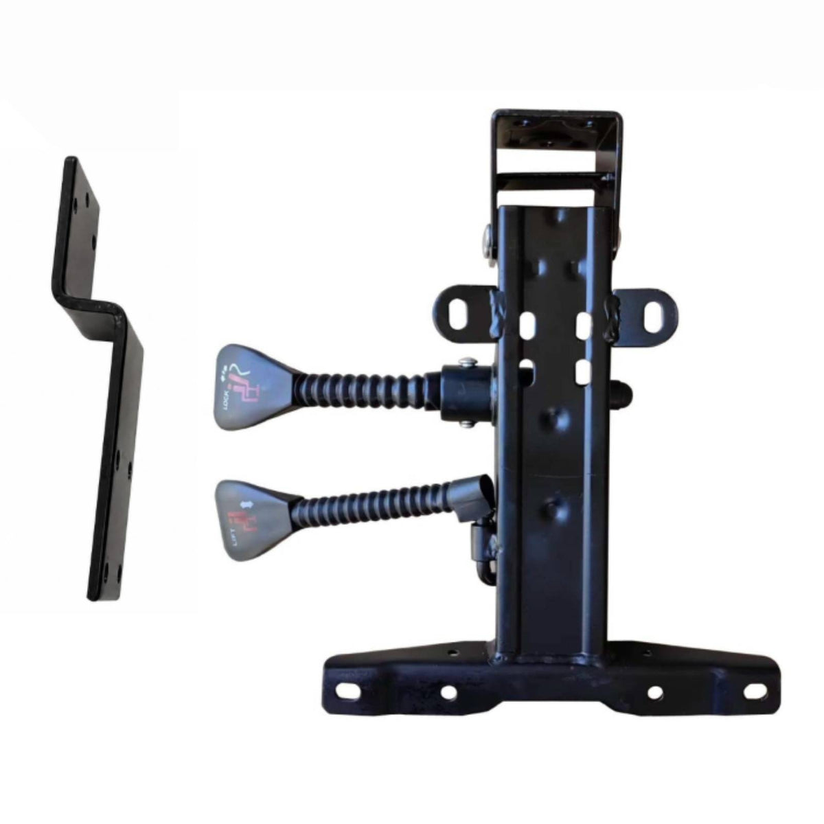 Spring Loaded Chair Tilt Mechanism Black Steel Office Chair Tilt Plate Compact Metal Body Furniture Part Mounting Tabs