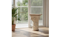 Console Table with Carved Base Vintage-Inspired Furniture Distressed Shabby-Chic for Entryway, Hallway