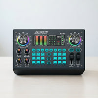 sound Card Realinstant Live Stream Audio Mixer Noise Reduction Broadcast Sound Mixer for Singers
