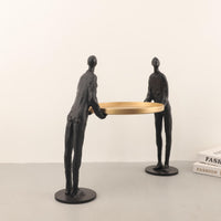现代简约个性金属人物钥匙收纳托盘摆件玄关客厅电视柜家居装饰品