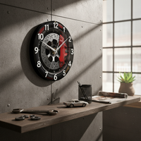 Brake Disc Timepiece Printed Design Home Decor Silver Hands