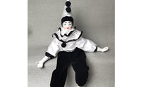 Dangling Leg Clown Ornament Collectible Ceramic Pierrot Doll Vintage Style House Decoration for Collectors
