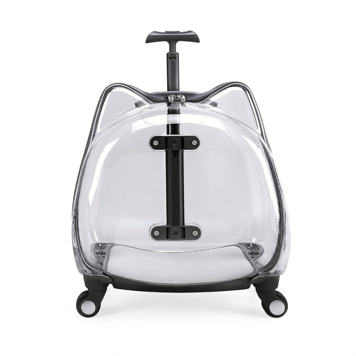 Cat Carrier with Wheels Portable Transparent Pet Carrier with Wheels Adjustable