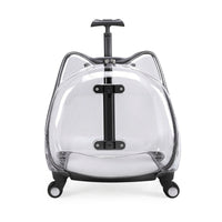 Cat Carrier with Wheels Portable Transparent Pet Carrier with Wheels Adjustable