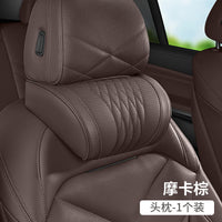 Breathable Memory Foam Car Headrest and Lumbar Pillow Set with Leather Cover