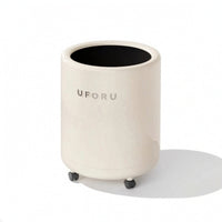 Cylindrical Trash Can Glossy Bin Sleek for Bathroom