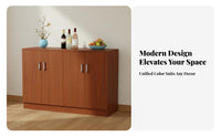 Floor Standing Cabinet with Doors Versatile Design Kitchen Cupboard Adjustable Shelves Living Room Console Cabinet for Homeowners, Families, Entryway
