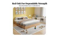 Headboard-Less Headboardless Wooden Frame Montessori Inspired Floor Bed Frame Lowheight Design Bedroom Furniture premium Wood Construction for Children, Toddlers, partners, child's Room, Small Spaces, Apartment, Nursery