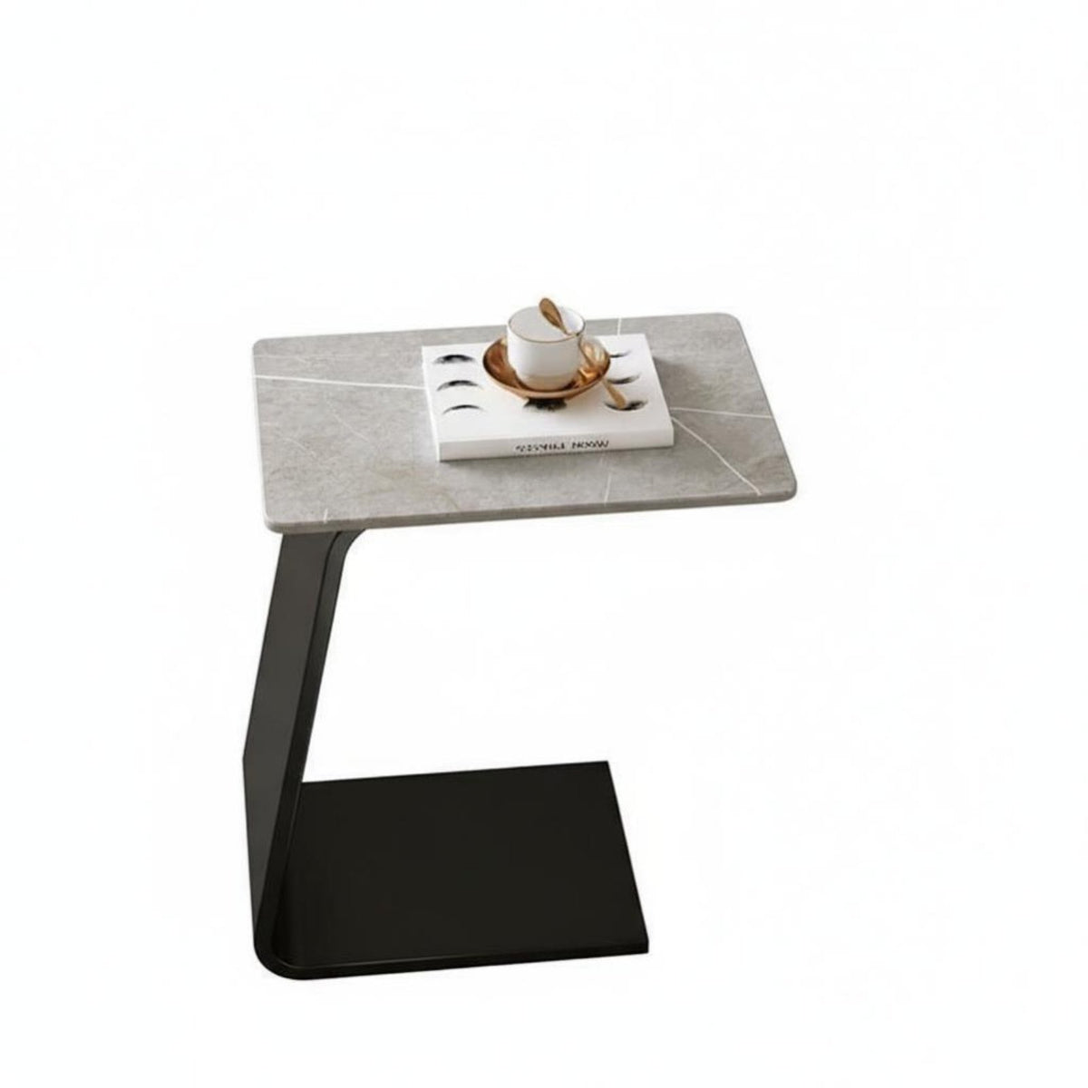 C-Shaped Snack Table Movable C-Shaped Couch Table multipurpose for Small Spaces