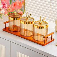 3 Pieces Tea Storage Jar Airtight Decorative Seal Jar for Tabletop, Kitchen