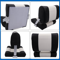 Boat Seat with Foldable Backrest Sturdy Padded Boat Chair Folding Marine Chair for Boaters, Yachts, Speedboats