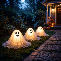 3 Pieces Illuminated Specter Stake Outdoor Specter Decoration with Ground Stake Spooky for Halloween, Lawn, Garden