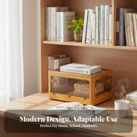 Foldable Book Storage Box Tool-without Cost Assembly Folding Plastic Organizer