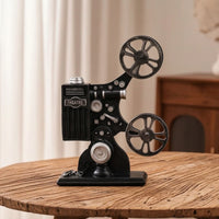 Desktop Figurine Retro Decorative Figurine with Base Tabletop Statue Vintage-Inspired Desktop Ornament Metal-Like for Collectors
