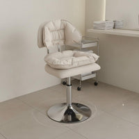 Ergonomic Back Support Padded Technician Stool on Wheels Adjustable Rolling Stool with Backrest for Hairstylists, Beauty Salon, Home Office