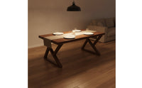Modern Dining Table with Z-Shaped Legs Sturdy Walnut Dining Table Stable Furniture Low Maintenance for Home Office