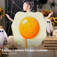 Fried eggs Costume Sponge Material Fried eggs Outfit Breakfast Food Costume for , Adults, Halloween, Stage Performance, Masquerade