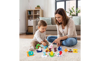 10 Pieces Educational Number Puzzle Colorful Wooden Puzzle with Blocks Preschool Number Blocks Cognitive for Toddlers, Preschoolers, Playroom, Classroom