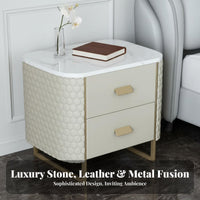 Nightstand with Hidden Compartment 3-Color light-emitting diode Subtle Luxury Bedside Cabinet