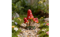 Resin Toadstool Sculpture Whimsical Design Red Toadstool Figurine Vibrant Colors