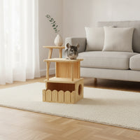 Two-Level Pet Hideout Chewable Chinchilla House Chinchilla Hideout Ventilated Wooden Hut Breathable for Chinchillas, Cage