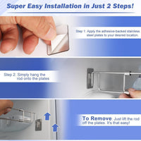 Extendable RV Shower Corner Storage Rod